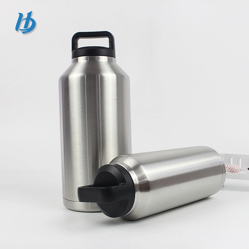 Double wall 64oz stainless steel vacuum flask drinking cup with portable lid stainless steel spray bottles