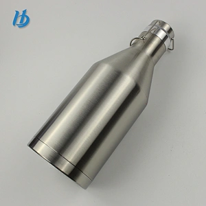 64oz New Paten Lid Double Wall Vacuum Stainless Steel Beer Growler with Wide Mouth