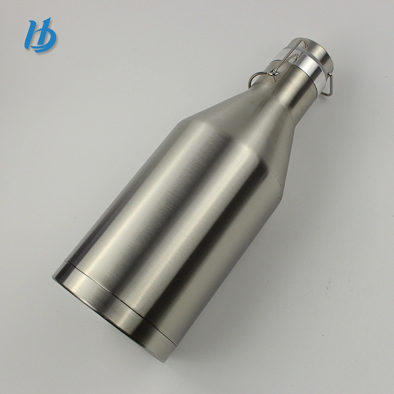 64oz New Paten Lid Double Wall Vacuum Stainless Steel Beer Growler with Wide Mouth