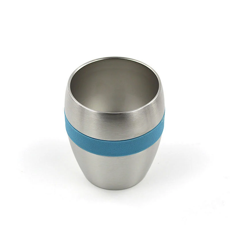 amazon hot selling Coffee cup Egg-shaped double wall stainless steel stemless wine glasses
