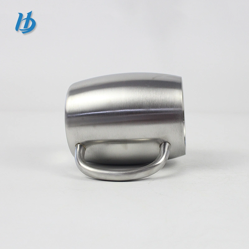 High quality beer mug,450ml double wall beer mug silver color with handle