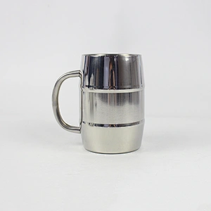 Hot sale beer mug,450ml double wall mug with lid customized logo coffee mug