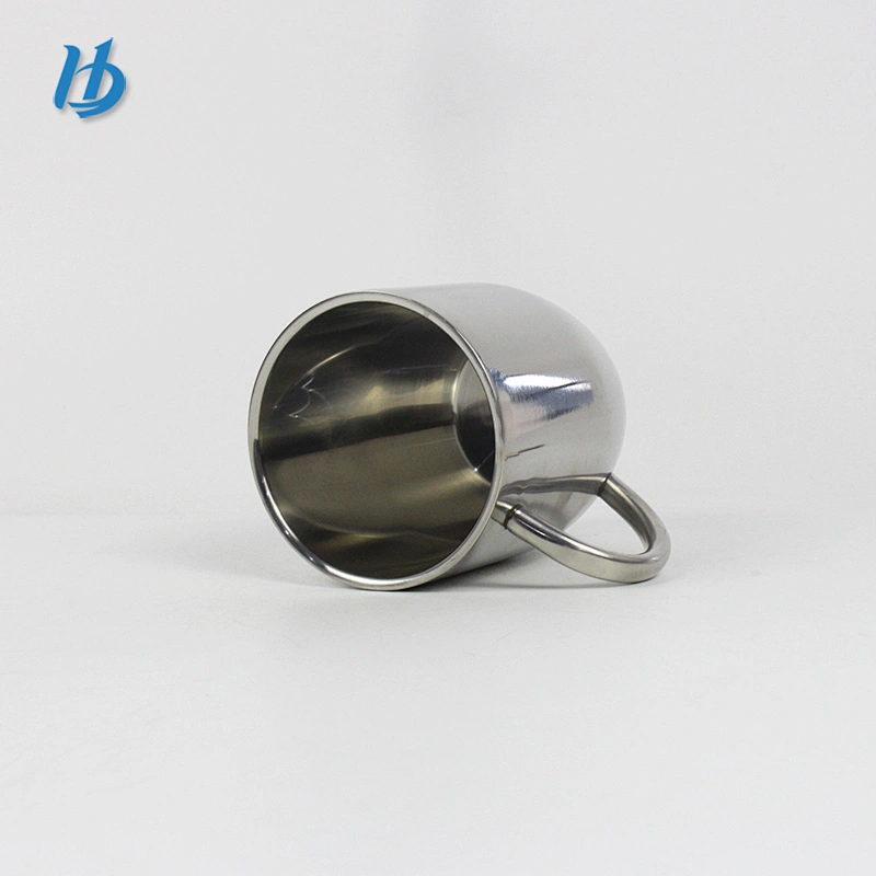 Stainless steel double layer hot water mug cheap soup mugs and cups metal cup with handles