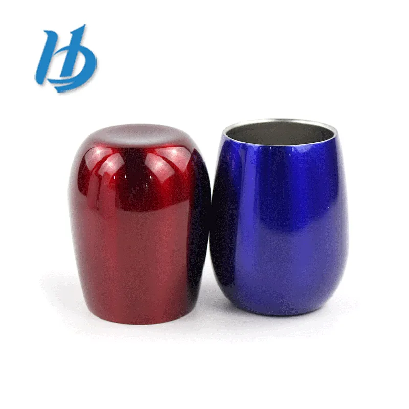 Professional standard 9 oz 304 stainless steel stemless wine glass
