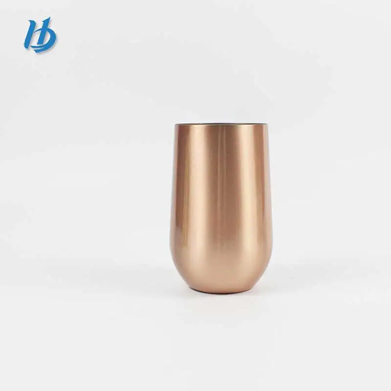 Amazon hot sale copper plated wine glass,16OZ large capacity wine tumbler without handle
