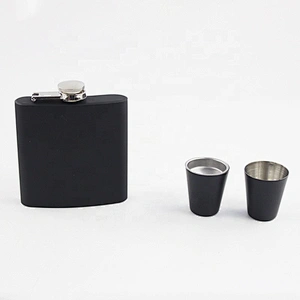 Hip Flask Set Stainless Steel 6 Ounce Celtic Knot hip flask double wall