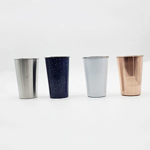 Hot selling single  wall steel tumbler  colored glass beer cup beer cup 500ml steel beer cups