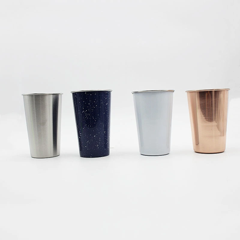 Hot selling single  wall steel tumbler  colored glass beer cup beer cup 500ml steel beer cups