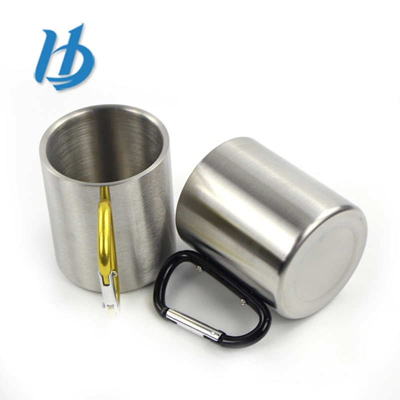 Drinkware Type 300ml double wall stainless steel coffee cup custom logo beer mug with handle camping mug
