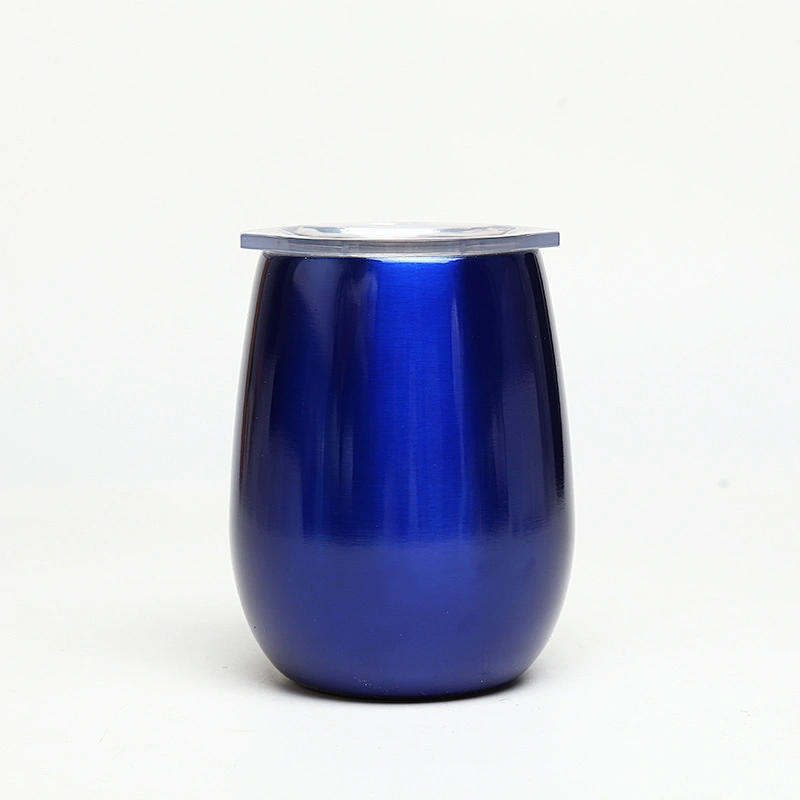 2019 new product double wall stainless steel stemless wine glass, metal shot glasses 9 ounce