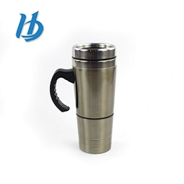 FDA insulated auto mug stainless steel double wall travel mug sport water bottle with separable mug
