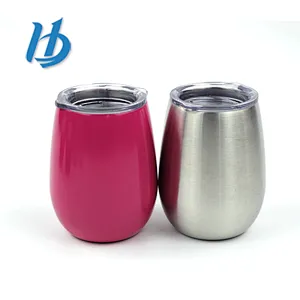 Professional standard 9 oz 304 stainless steel stemless wine glass