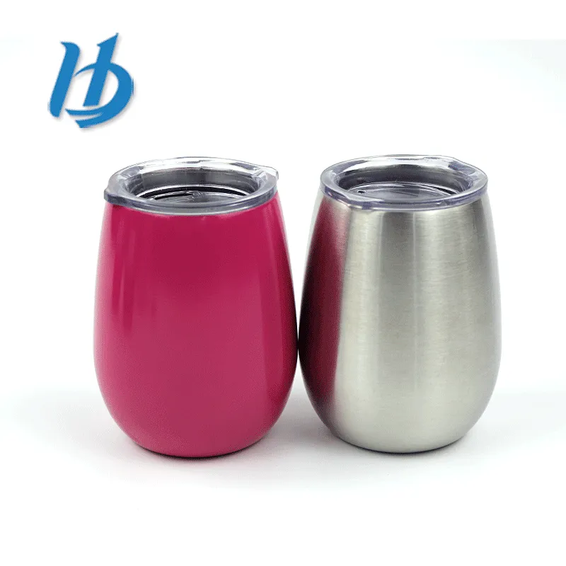 Professional standard 9 oz 304 stainless steel stemless wine glass