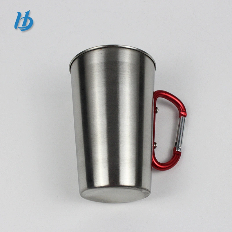 Personalized stainless steel mug,450ml camping mug with handle wholesale