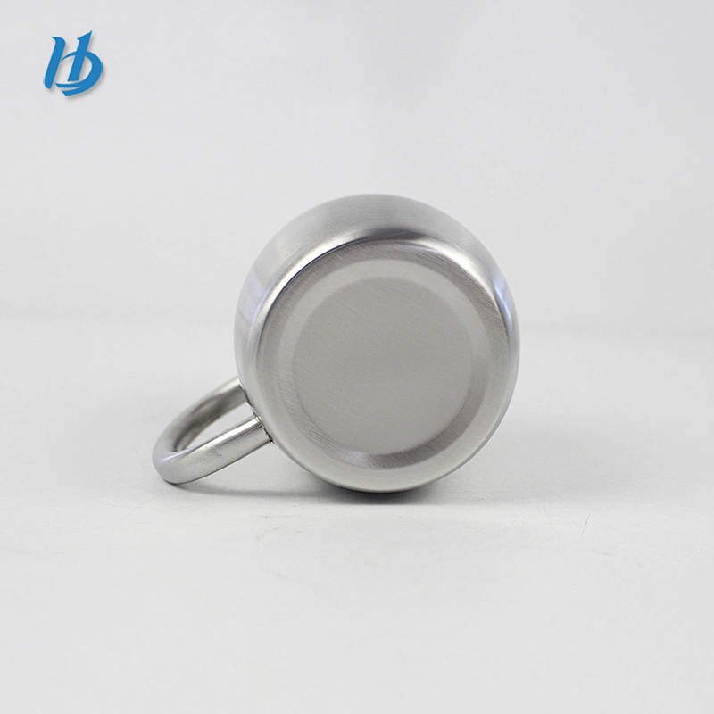 High quality beer mug,450ml double wall beer mug silver color with handle