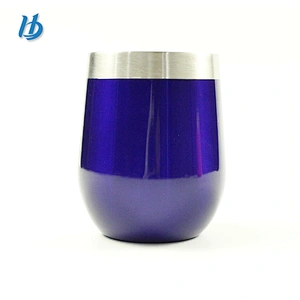 Amazon hot sale wine glass cup customized logo, 12 oz stainless steel insulated stemless wine glass tumbler