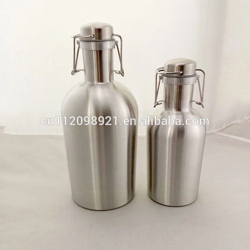 hot selling high quality 18/8 mini keg stainless steel flip cap beer growler 32oz/64oz bottle tumblers