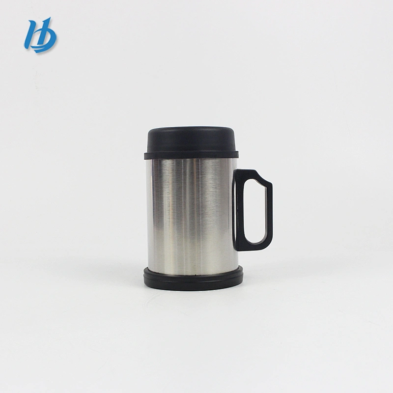 Travel mug stainless steel mug double wall silver color customized logo