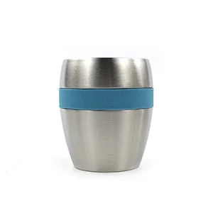 amazon hot selling Coffee cup Egg-shaped double wall stainless steel stemless wine glasses