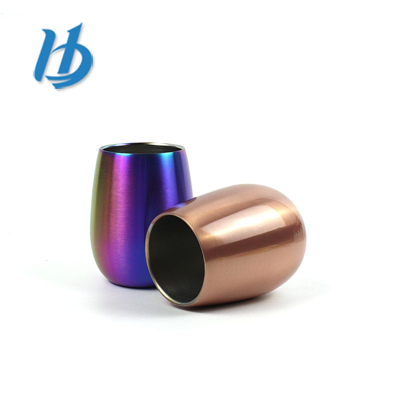 Best quality personalized colored electroplated 304 stainless steel wine glass