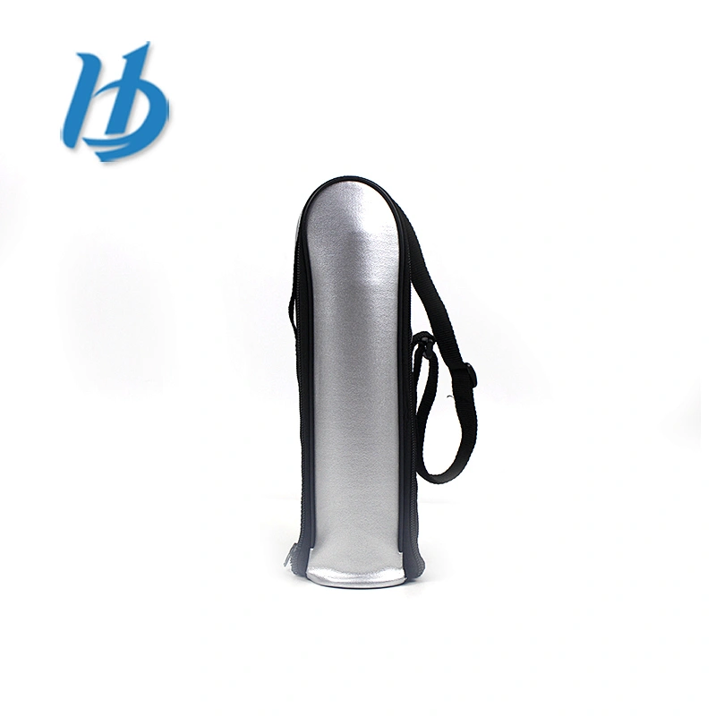Hibour Top products customized silver sling PVC bottle bag with zipper