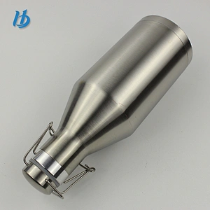 64oz New Paten Lid Double Wall Vacuum Stainless Steel Beer Growler with Wide Mouth
