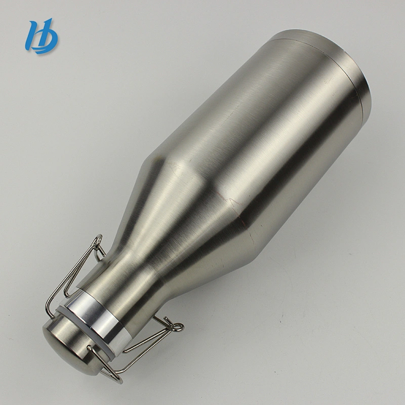 64oz New Paten Lid Double Wall Vacuum Stainless Steel Beer Growler with Wide Mouth
