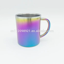 Wholesale High Quality Stainless Steel Copper Plated Coffee Mugs Rainbow Coffee Cups