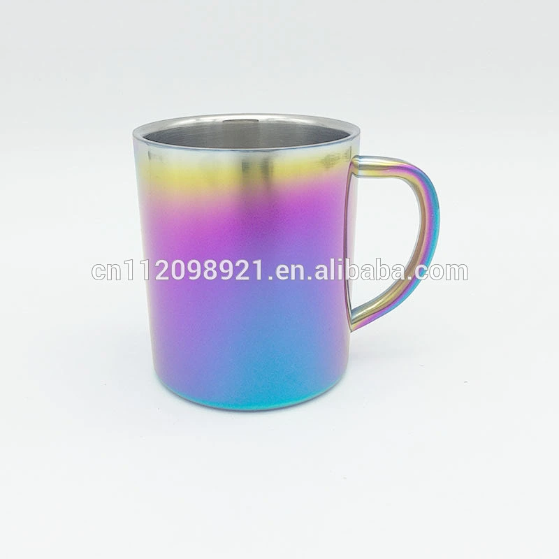 Wholesale High Quality Stainless Steel Copper Plated Coffee Mugs Rainbow Coffee Cups