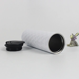 500ml Hammered Stainless Steel Double Wall Metal Coffee Cup