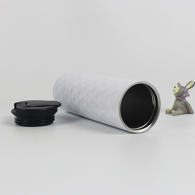 500ml Hammered Stainless Steel Double Wall Metal Coffee Cup