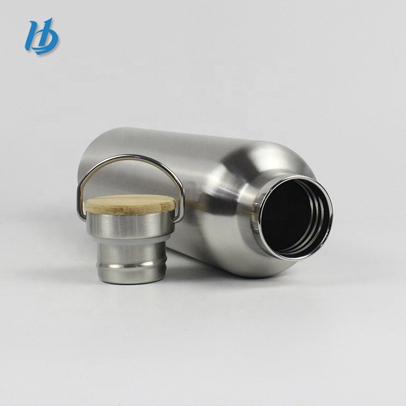 Hot selling sport style double wall stainless steel insulation camping vacuum flasks with metal cap for portable