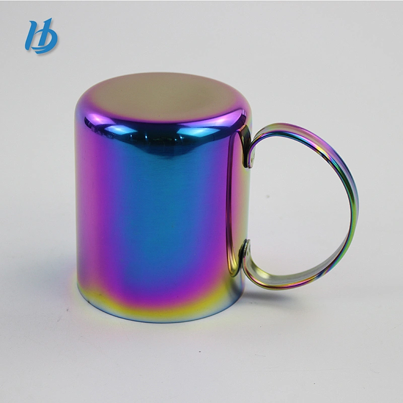 Silver Portable Stainless Steel camping Water Cup for Camping Hiking Mountaineering with stainless steel folding handle
