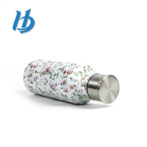 Hibour Low Price stainless steel vacuum insulated drinking bottle with pattern