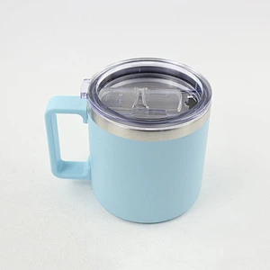Hibour 14 oz vacuum Insulated stainless steel travel mug double wall coffee mug with plastic handle