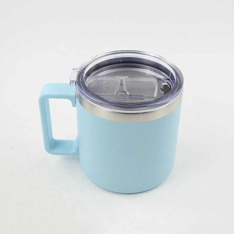 Hibour 14 oz vacuum Insulated stainless steel travel mug double wall coffee mug with plastic handle