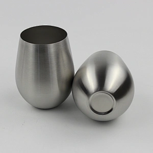Trade Assurance Stemless Stainless Steel Wine Glasses with Lid -9oz 16oz Outdoor Shatterproof Camping Tumbler Glass Metal Cups