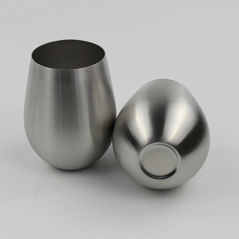 Trade Assurance Stemless Stainless Steel Wine Glasses with Lid -9oz 16oz Outdoor Shatterproof Camping Tumbler Glass Metal Cups
