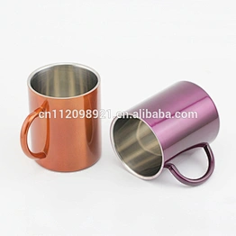Factory Best Quality China Bulk Item Stainless Steel Colorful Coffee Mugs With Spray Paint For Camping