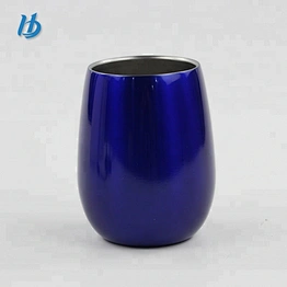 stainless steel stemless wine glass egg cup double wall metal coffee cup