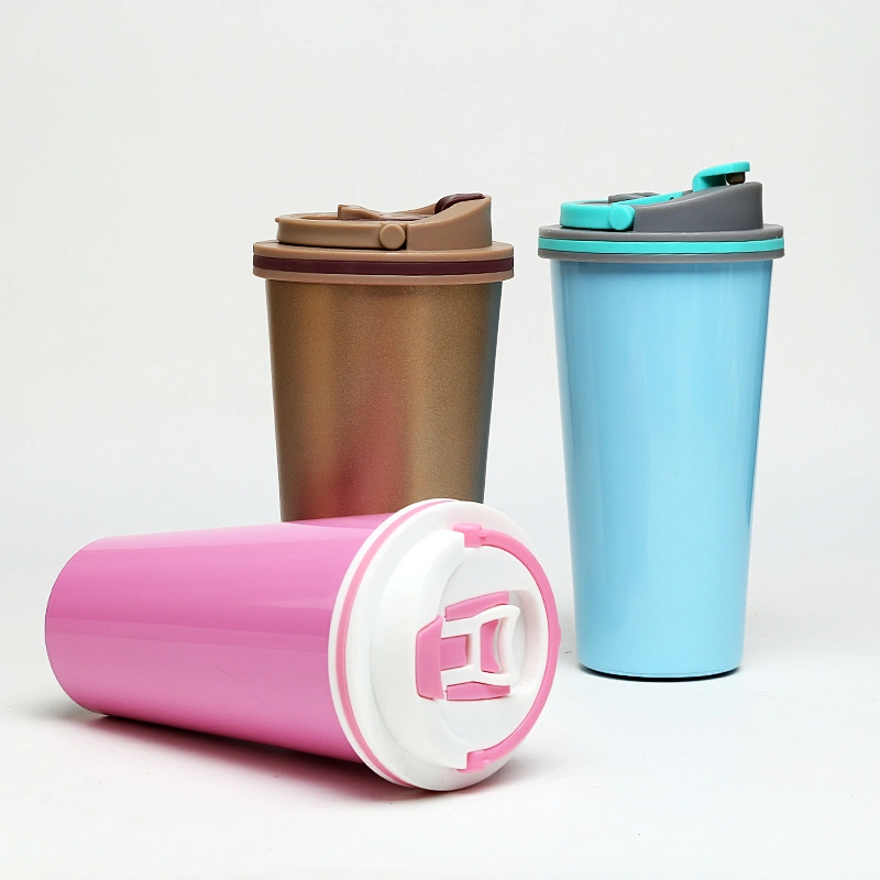 wholesale stainless steel coffee cups double wall disposable cup with handle