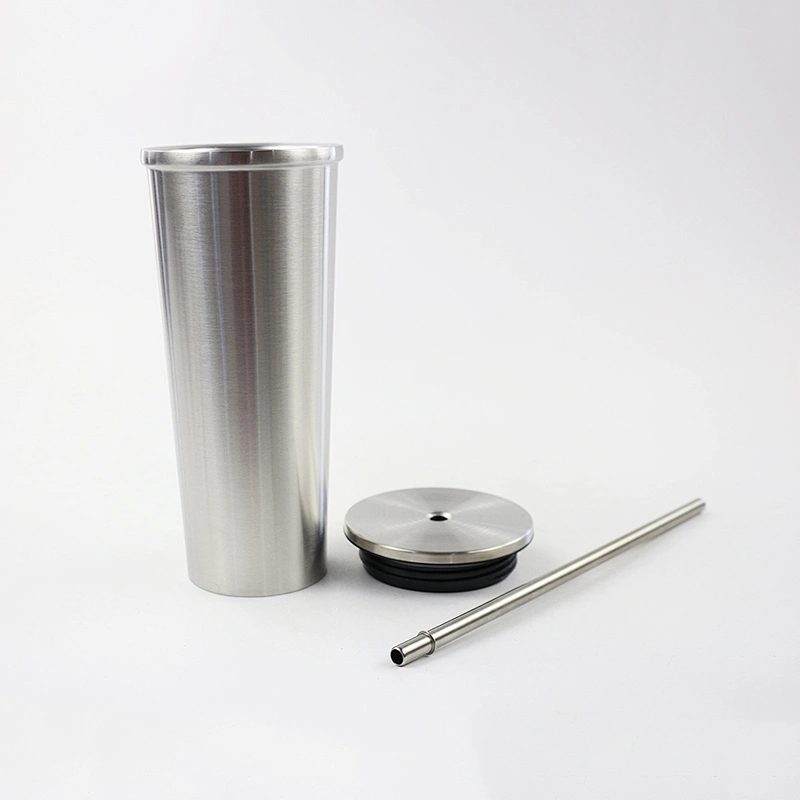 Hibour 18/8 stainless steel 24oz insulated straw tumbler with straw and lid