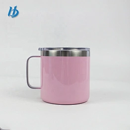 14 oz stainless steel vacuum insulated mug with lid powder coated french press stainless mug
