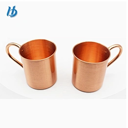 Hot Selling High Quality Moscow Mule mug Solid Copper Mug Pure Copper Cups with Brass Handle for Portable