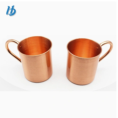 Hot Selling High Quality Moscow Mule mug Solid Copper Mug Pure Copper Cups with Brass Handle for Portable