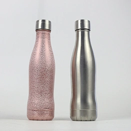Creative custom cola bottle 500ml double insulated stainless steel powder coated water bottle bpa free