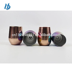 Professional factory OEM creative new design stainless steel electroplated wine glass coffee mug with logo printing