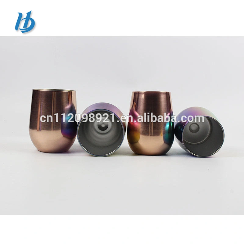 Professional factory OEM creative new design stainless steel electroplated wine glass coffee mug with logo printing