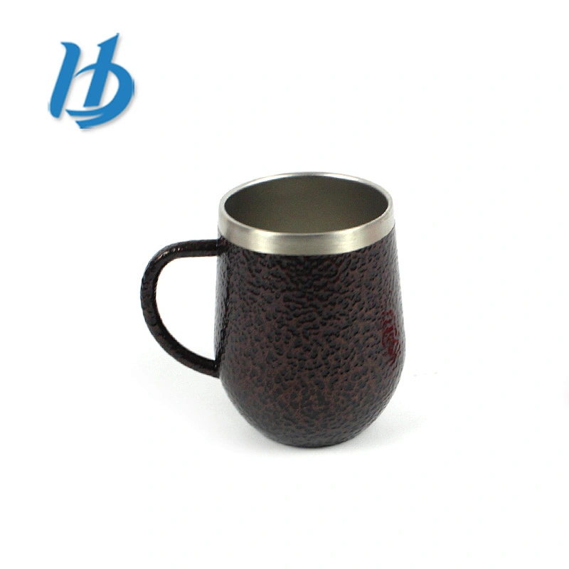 High quality 12 oz 304 stainless steel hammer black wine glass