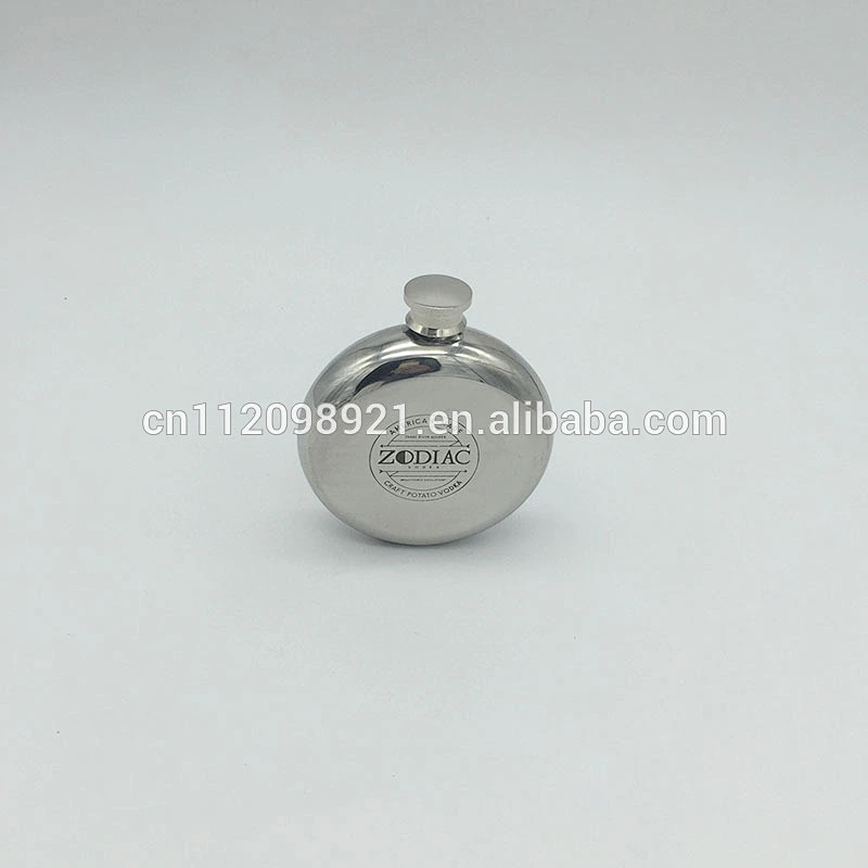 2016 new product 5oz stainless steel pocket hip flask 5oz mini round hip flask outdoor